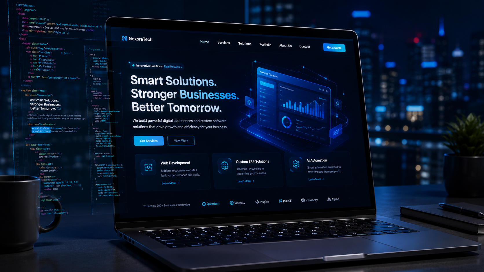 Modern website and eCommerce platform on a laptop screen